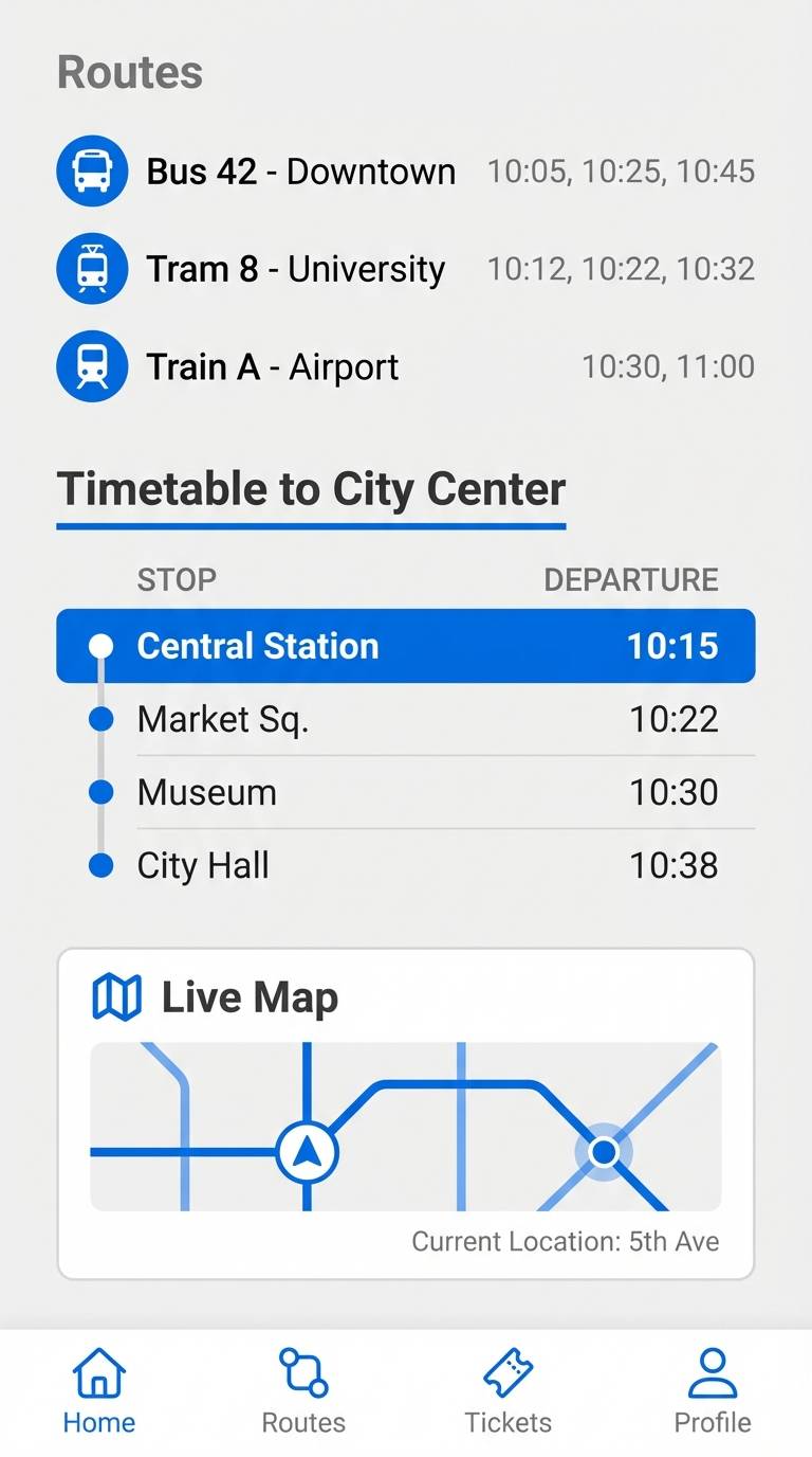 transit app ui