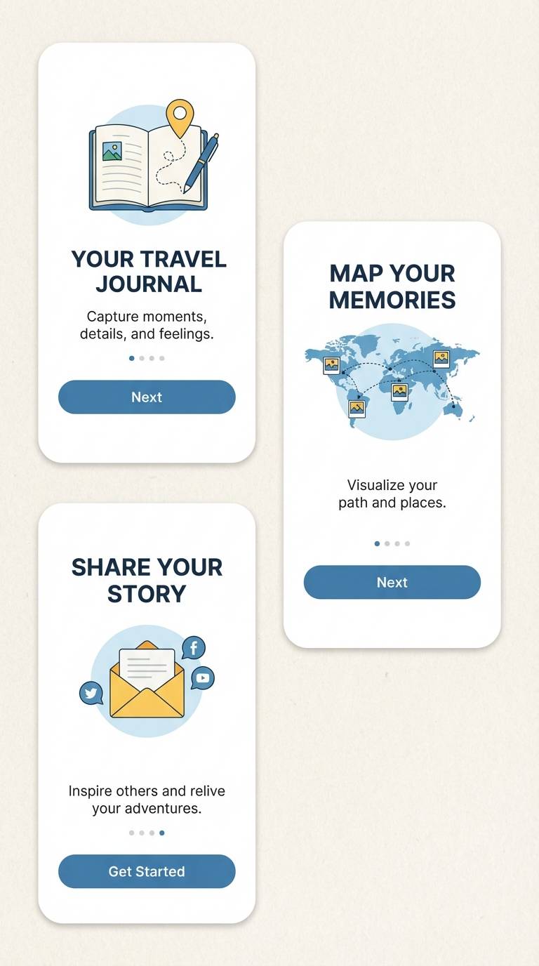 travel onboarding screens