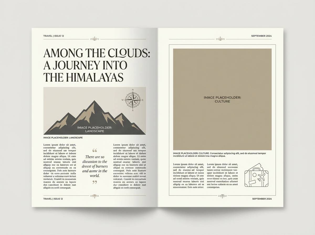 travel magazine spread