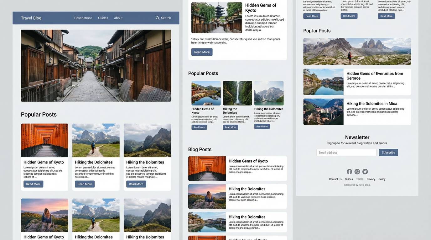 coastal travel website ui