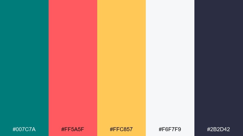tropical aperitif color palette with hex codes