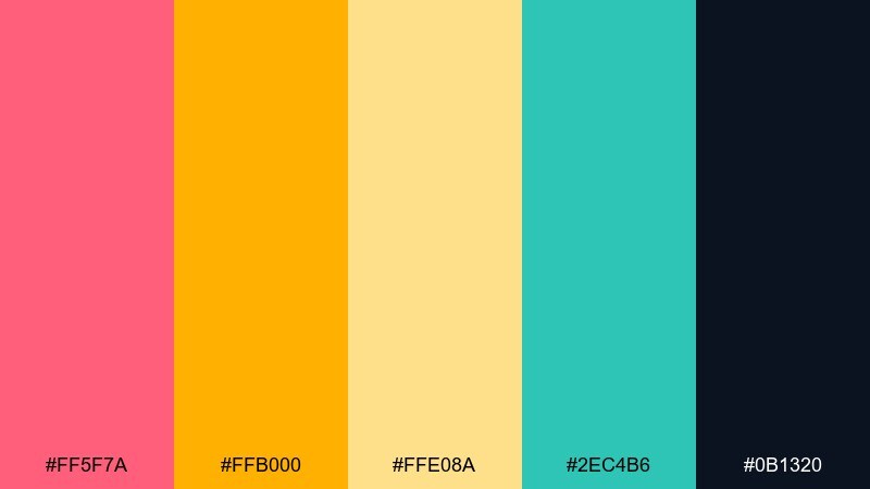 tropical guava color palette with hex codes