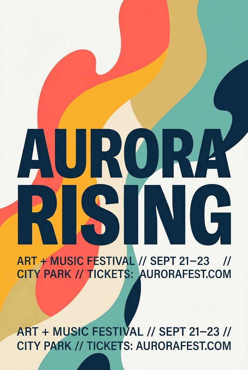 tropical event poster in coral