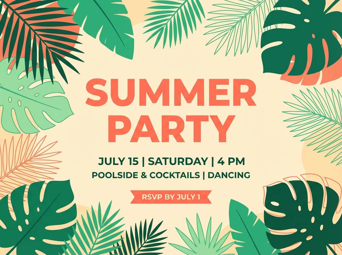 tropical party flyer