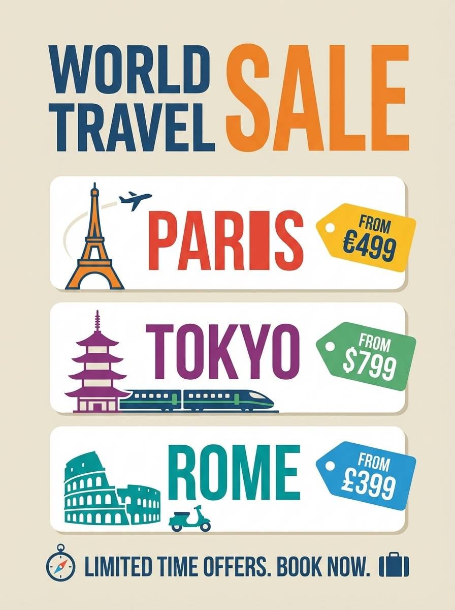 travel sale poster layout