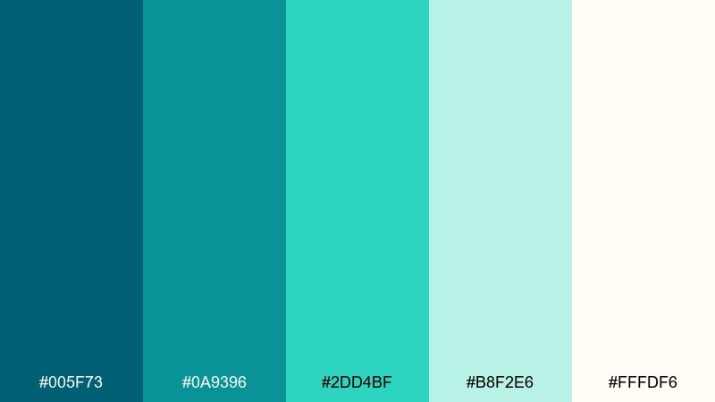 tropical surf color palette with hex codes