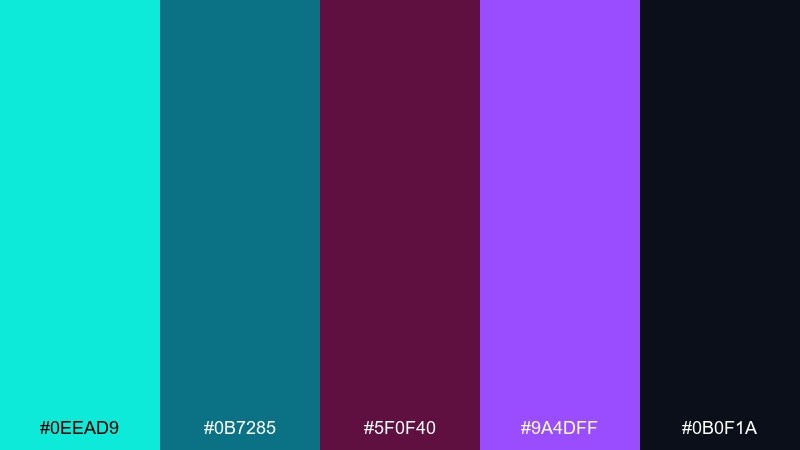twilight mermaid color palette with hex codes