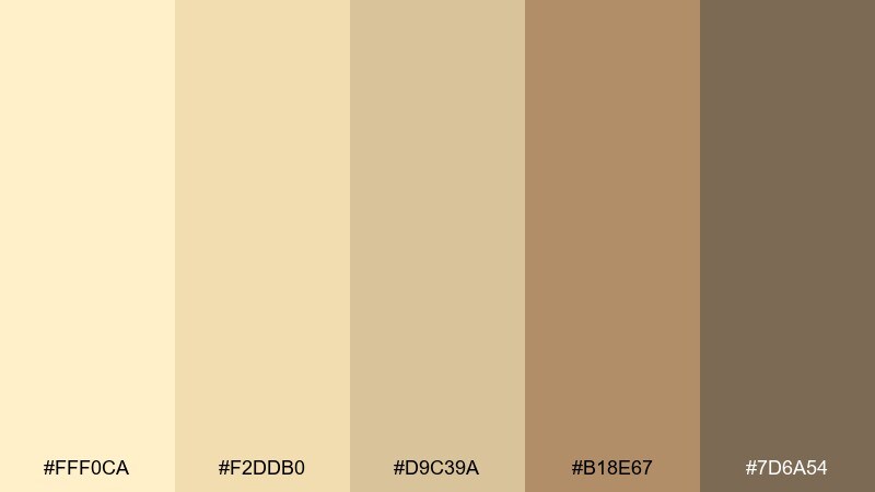 vanilla clay color palette with hex codes