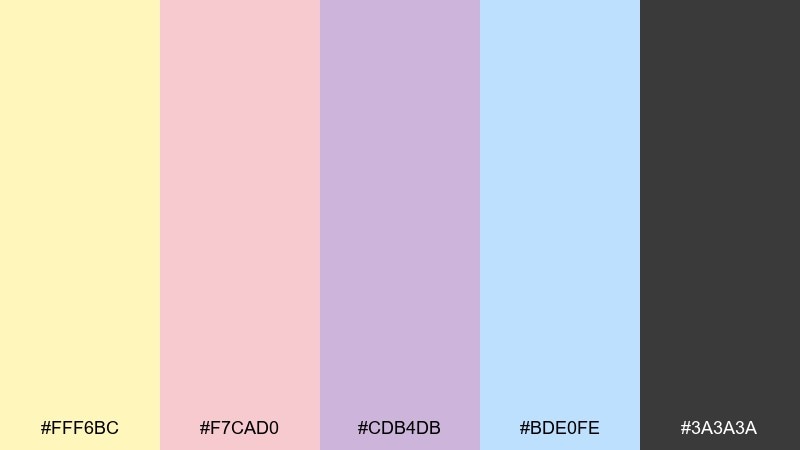 vanilla rose quartz color palette with hex codes