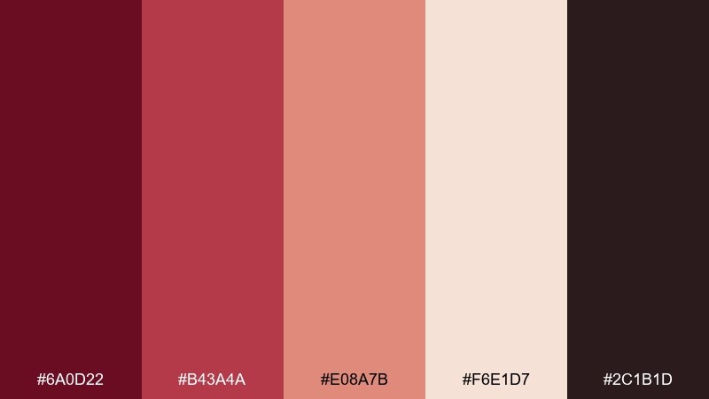 velvet sunset color palette with hex codes