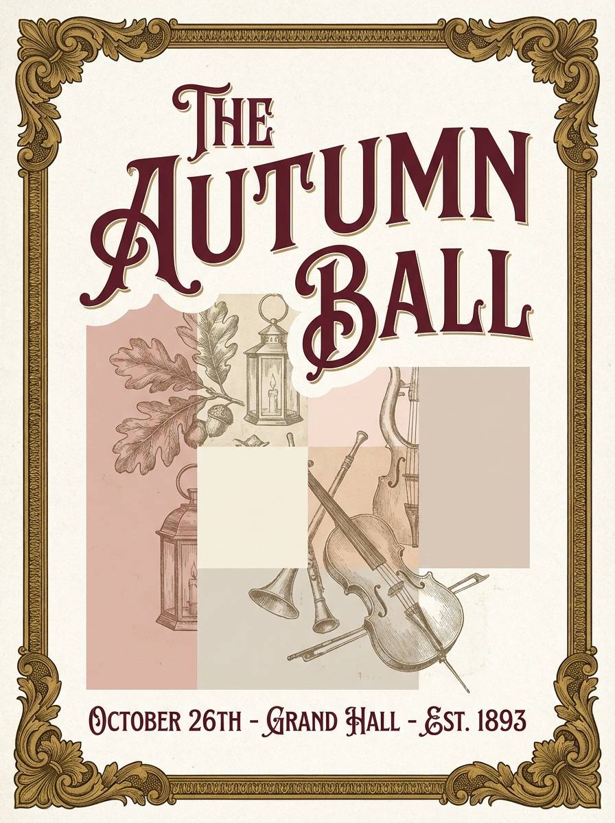 vintage brocade event poster