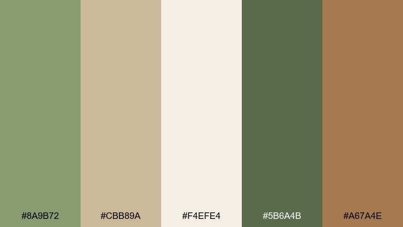 vintage herb color palette with hex codes