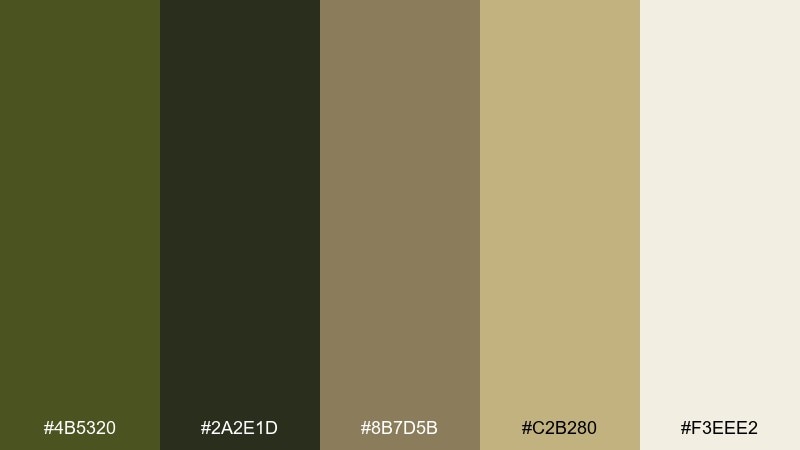 vintage military color palette with hex codes
