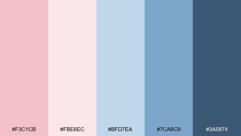 vintage powder blue color palette with hex codes