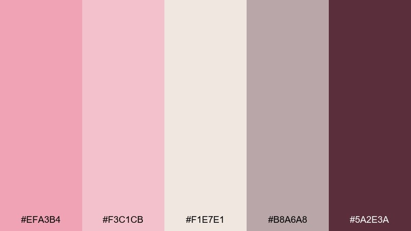vintage sakura color palette with hex codes