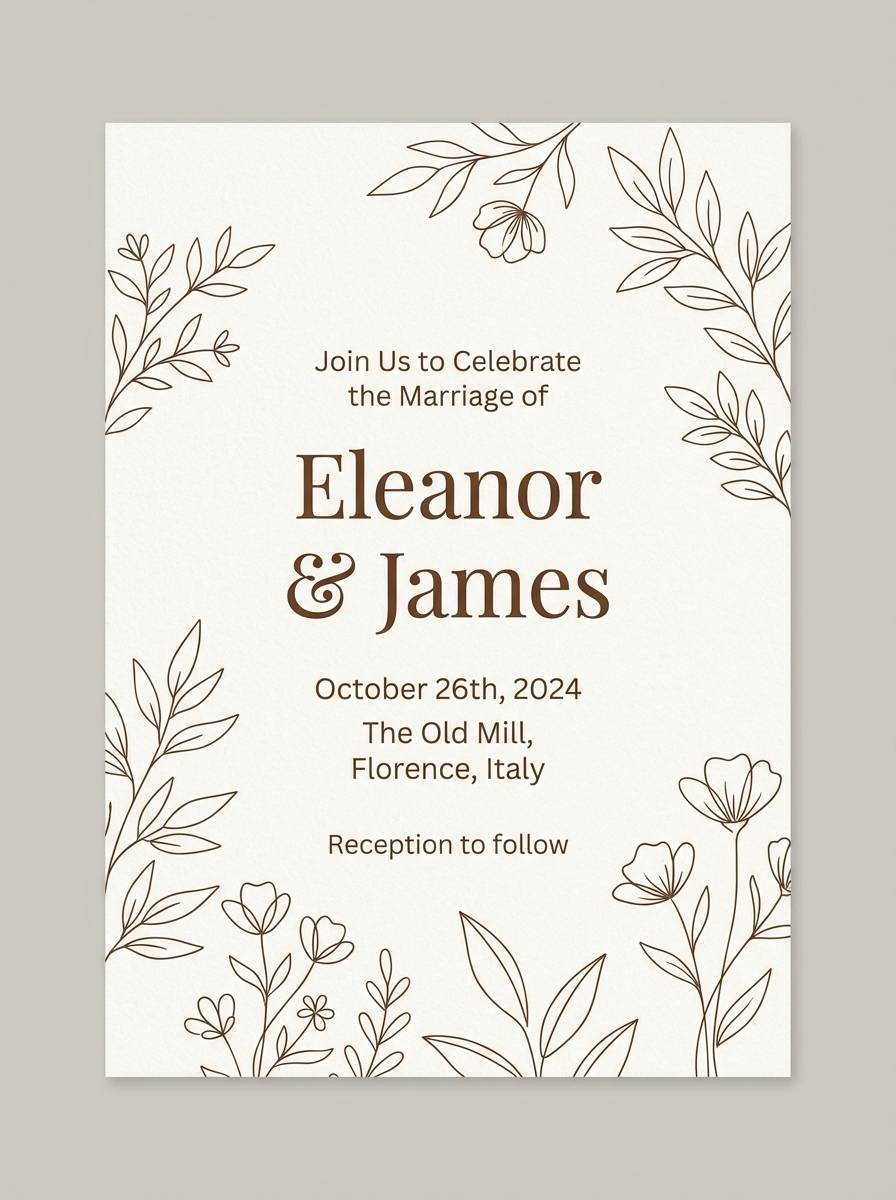 vintage wedding invitation