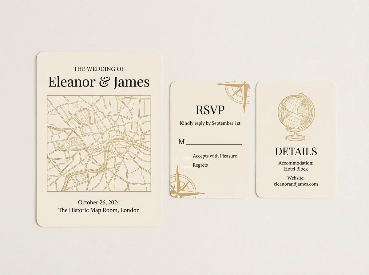 vintage wedding invitation