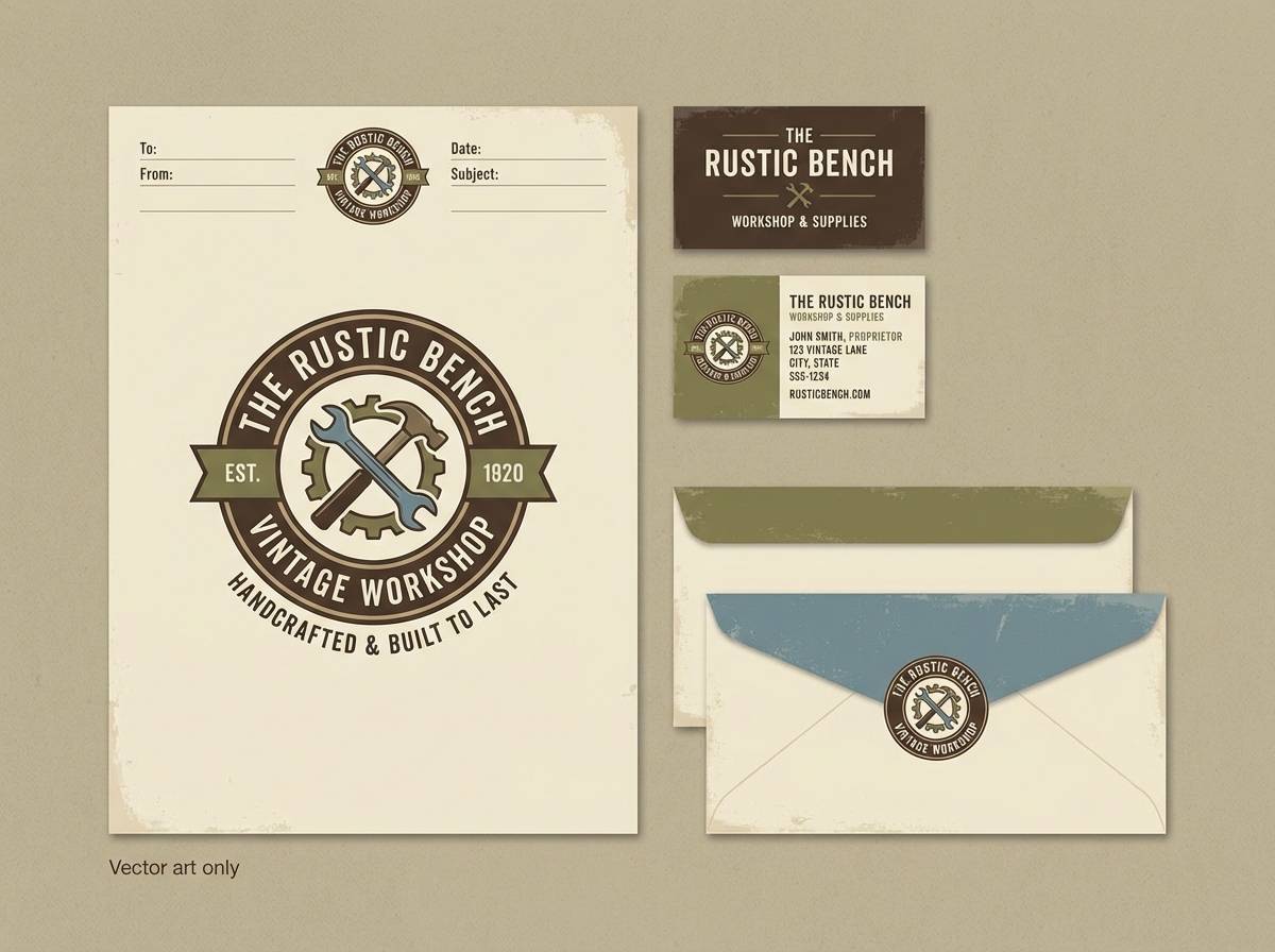 vintage workshop brand identity