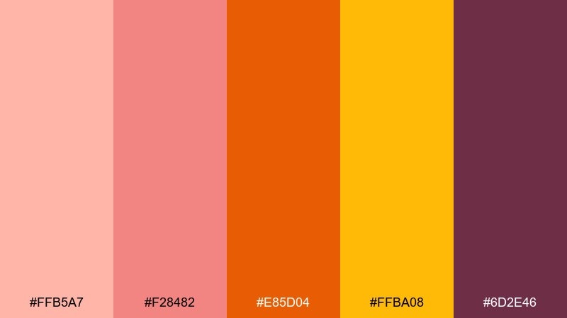 warm clay color palette with hex codes