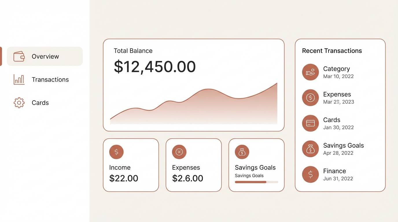 warm dashboard ui mockup