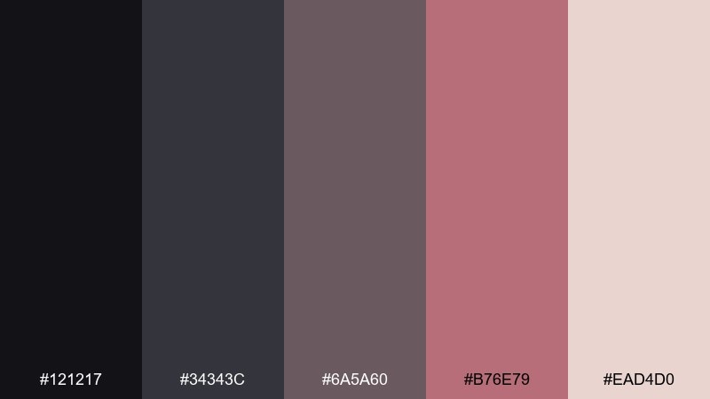 warm graphite color palette with hex codes