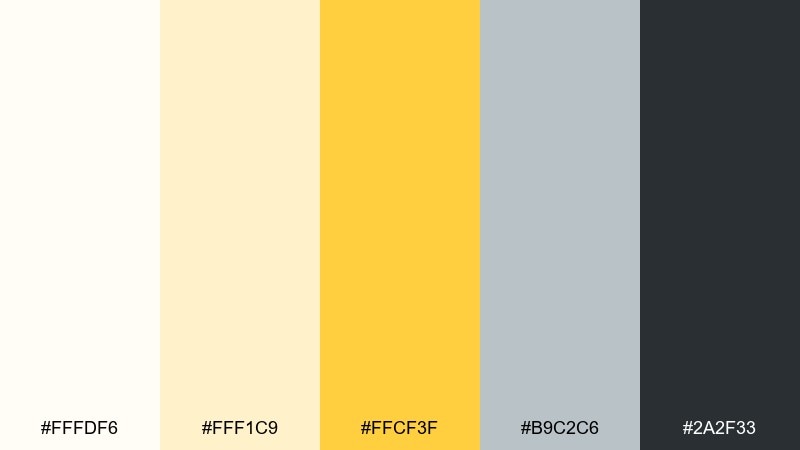 warm ivory sun color palette with hex codes