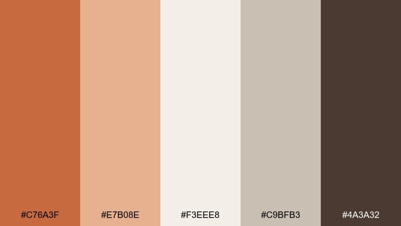warm minimal interior color palette with hex codes