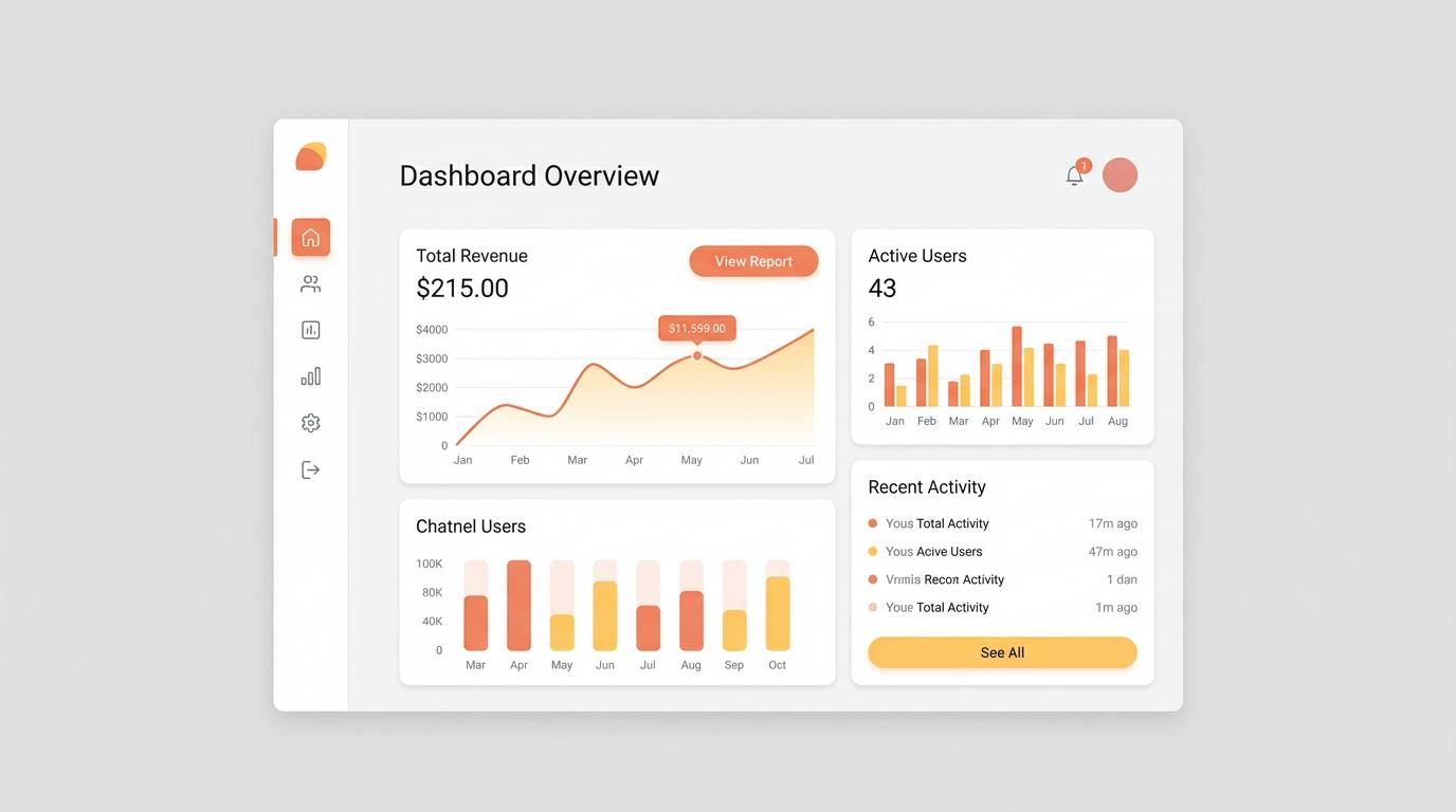 warm saas dashboard ui