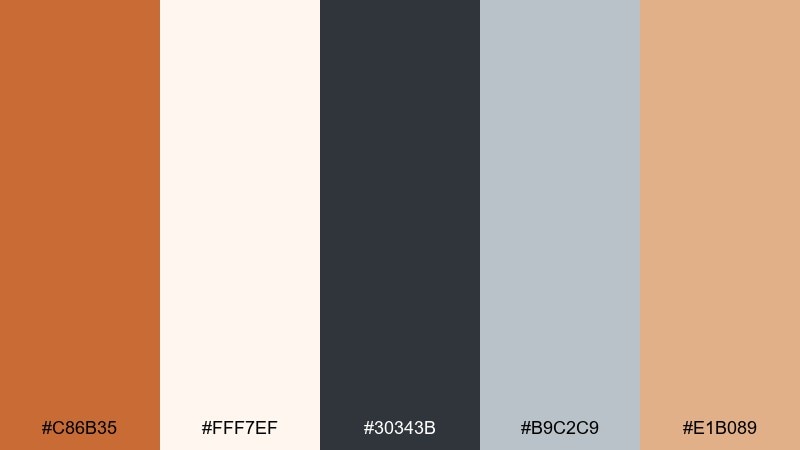 warm minimal ui color palette with hex codes