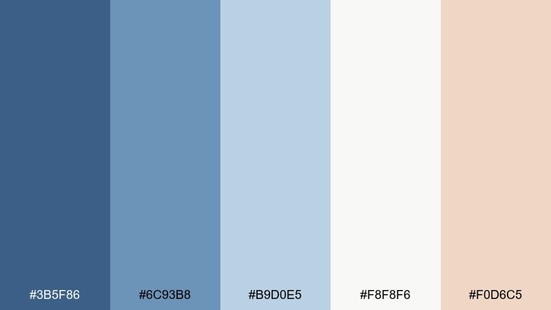 washed chambray color palette with hex codes