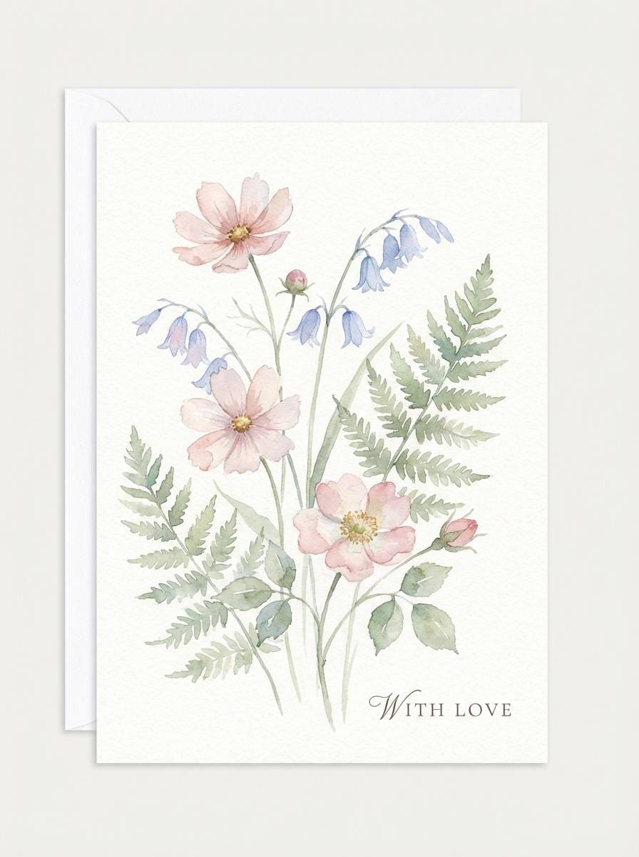 watercolor botanical card