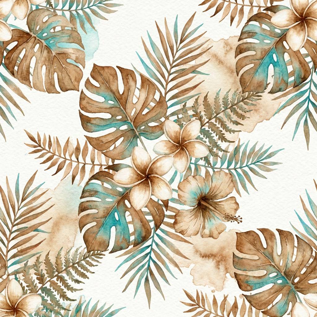 watercolor botanical pattern