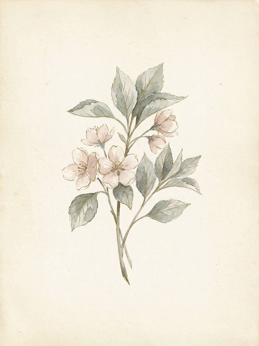 watercolor spring botanicals