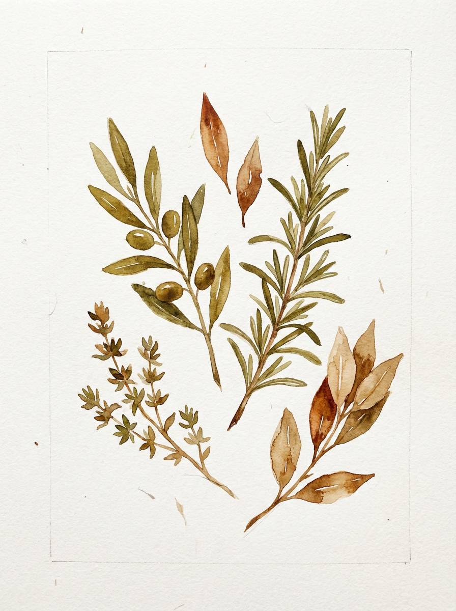 watercolor herb illustration
