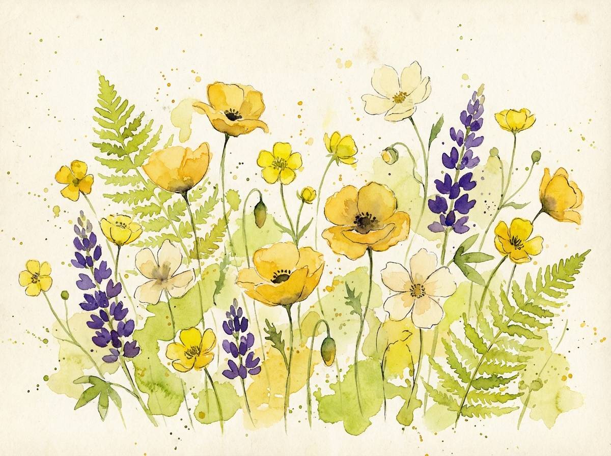 watercolor wildflower illustration