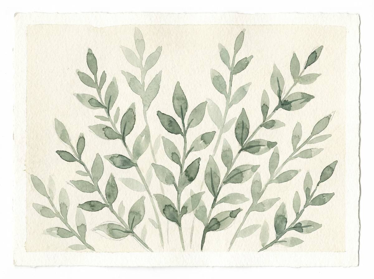 watercolor sage botanical sprigs