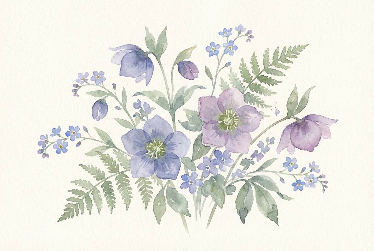 watercolor spring flowers