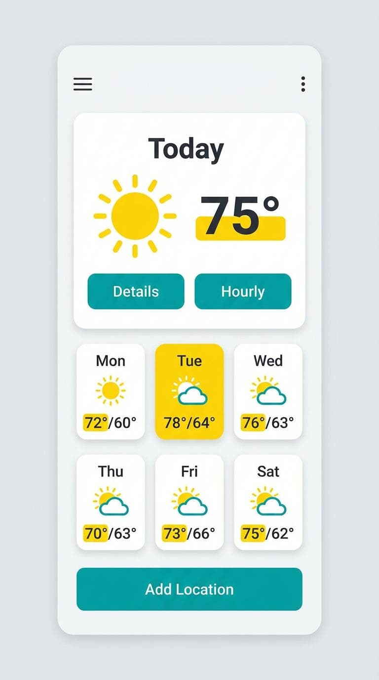 weather app ui