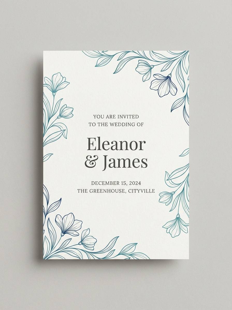 eucalyptus wedding invitation
