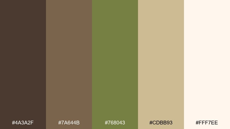 wedding greenery color palette with hex codes