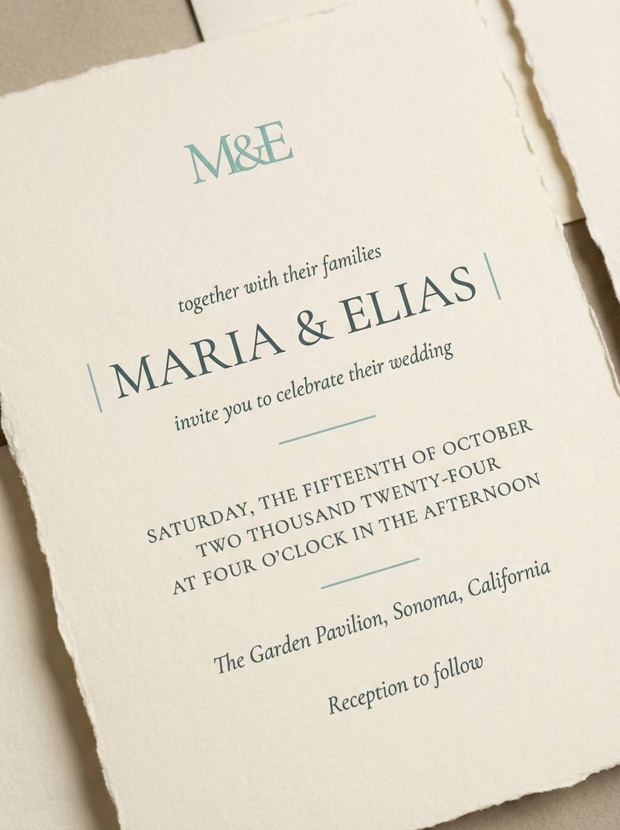 minimal wedding invite