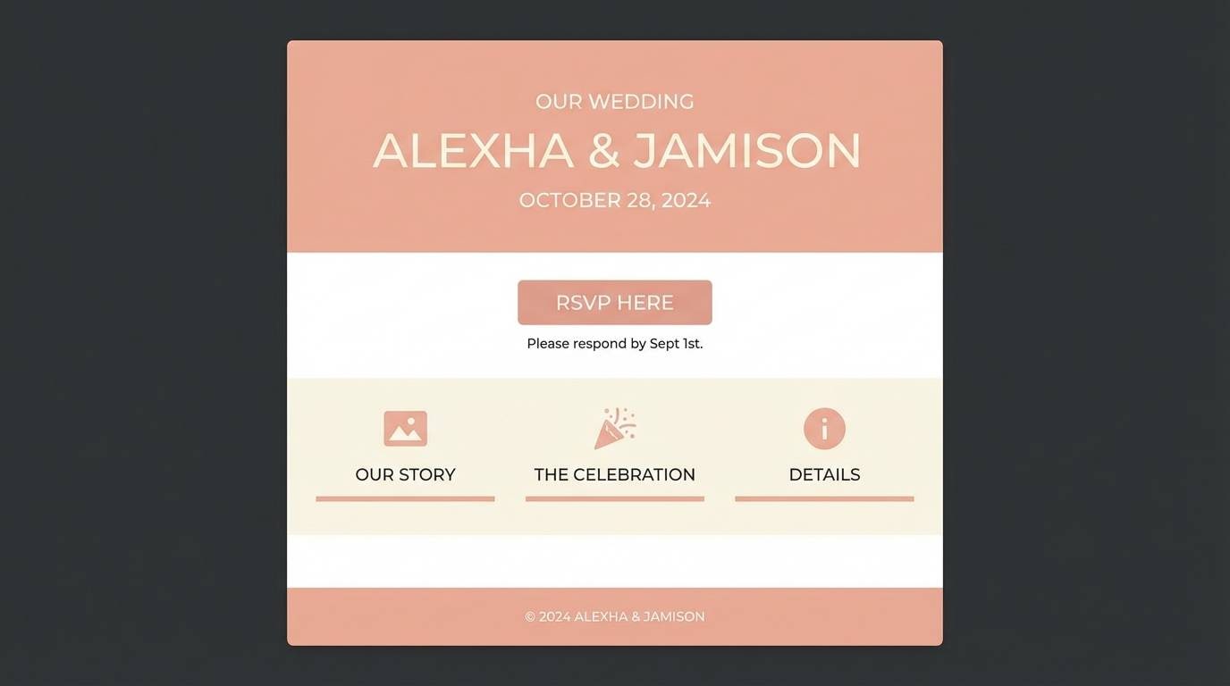 blush wedding rsvp page