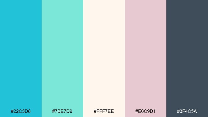 wedding tide color palette with hex codes