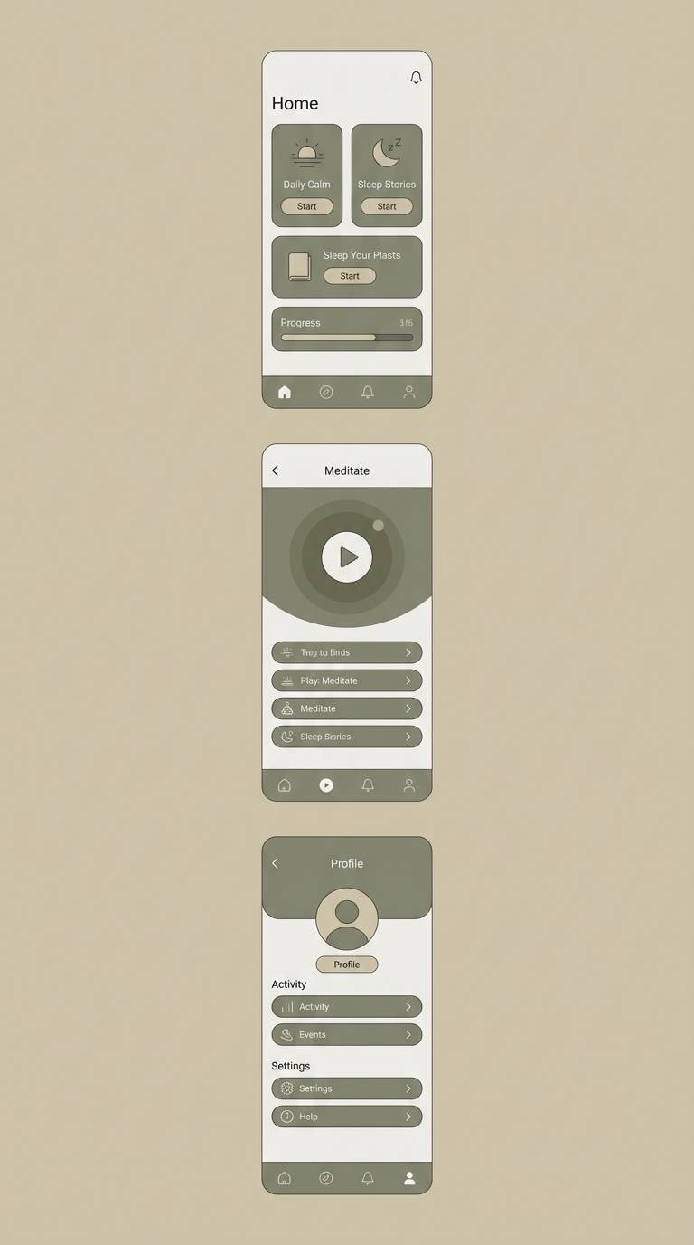 wellness app screens