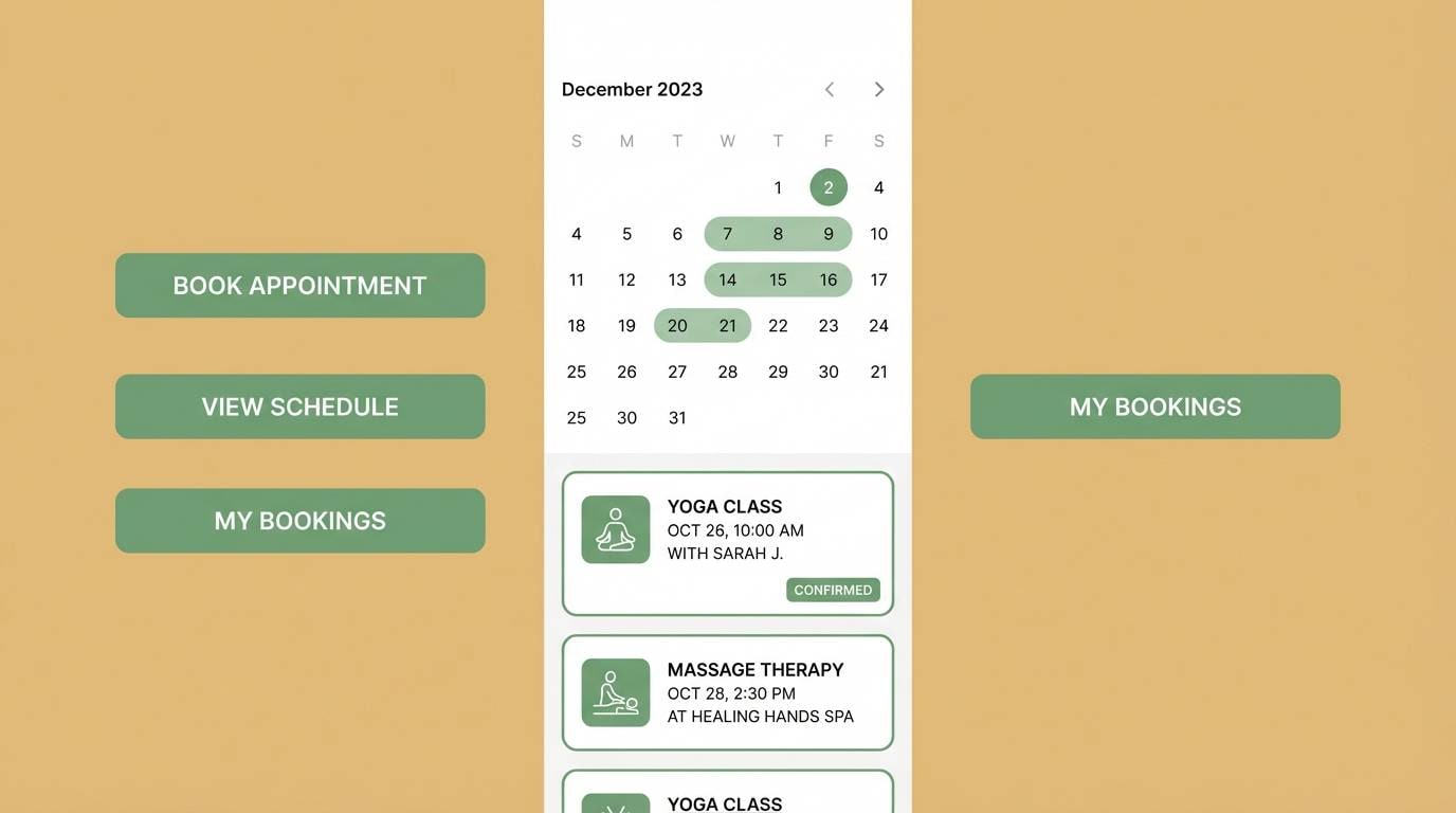 wellness booking ui