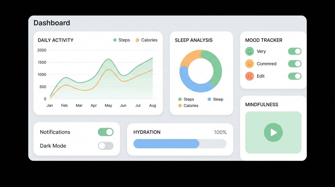wellness dashboard ui kit