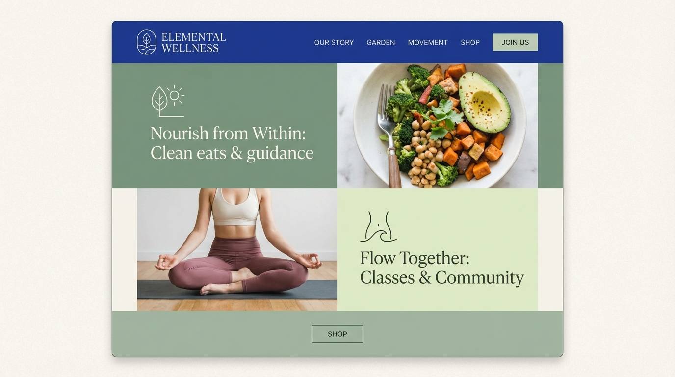 wellness homepage ui