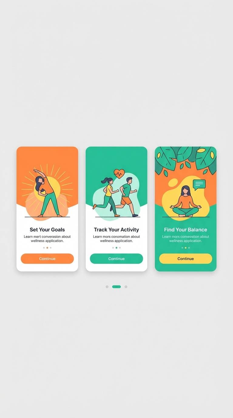 wellness onboarding screens