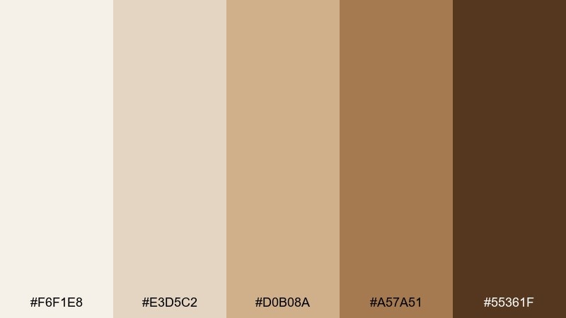 wheat coffee color palette with hex codes