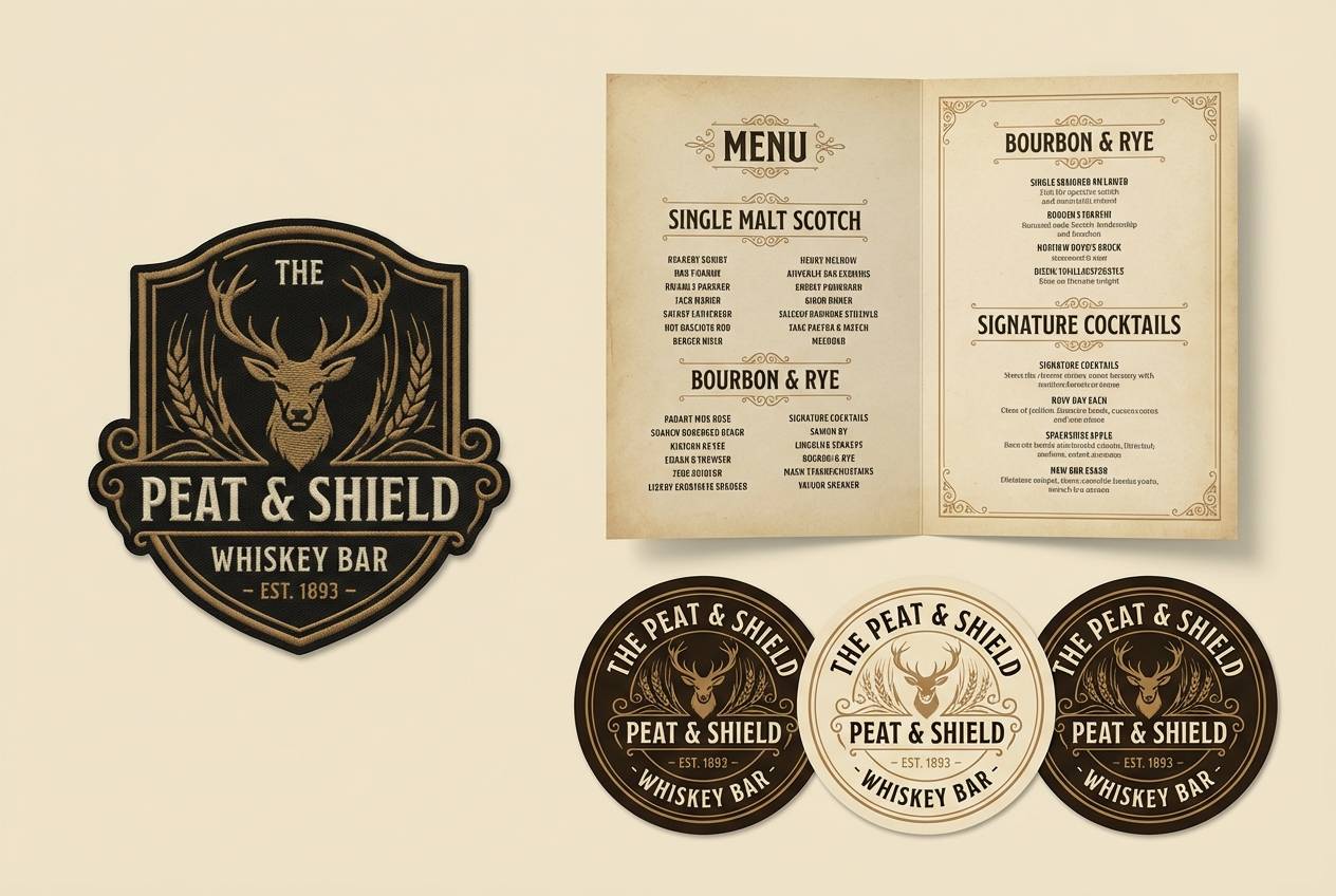 whiskey bar menu set